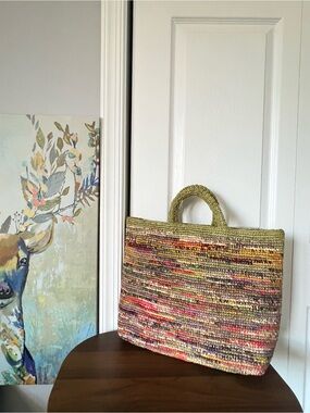 Woven Raffia Tote Bag
